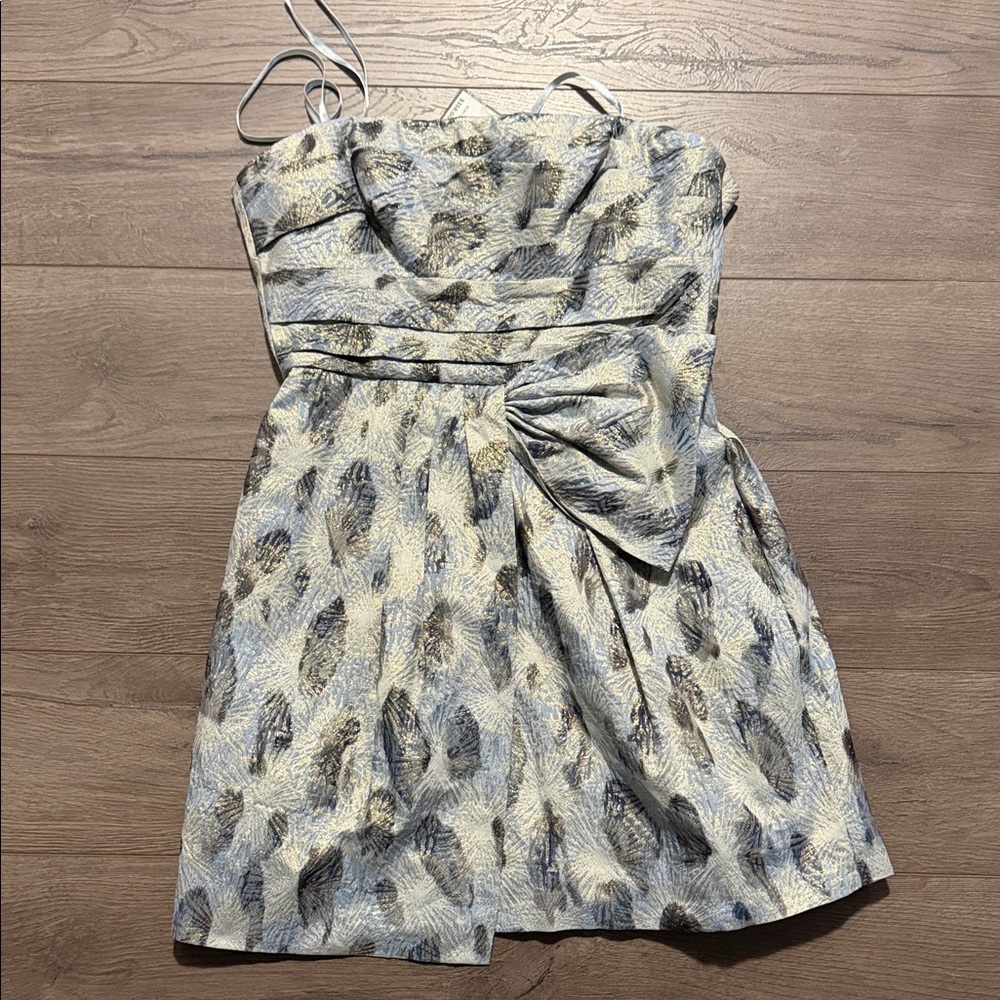 BCBG Patterned Strapless Dress